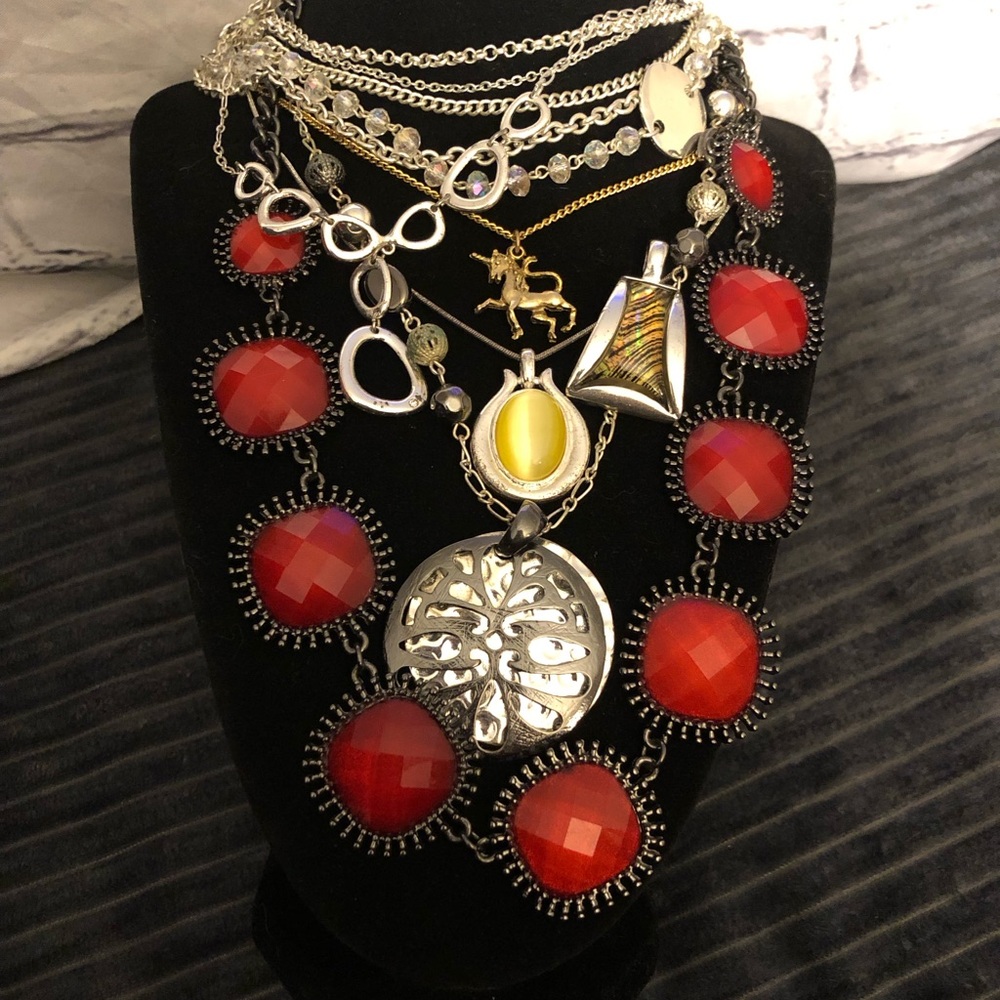 Fashion Necklace Lot- Note: All items may show signs of wear. Great for parts!